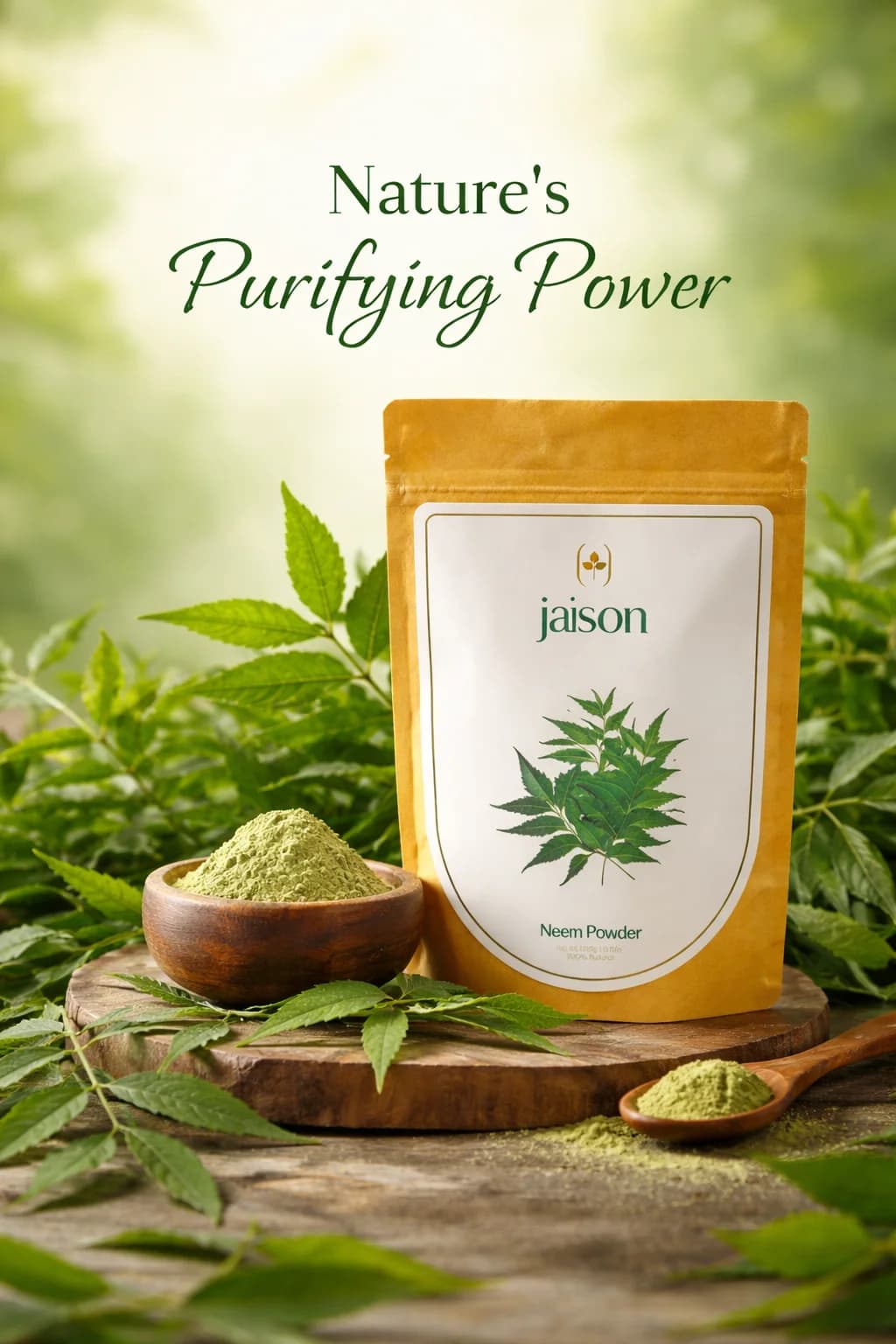 Neem Powder — hero product shot by Jaison Herbals